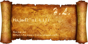 Hajmási Lili névjegykártya